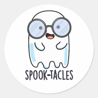 Sticker Rond Spook-tacles Drôle de jeu de mots sur les fantômes