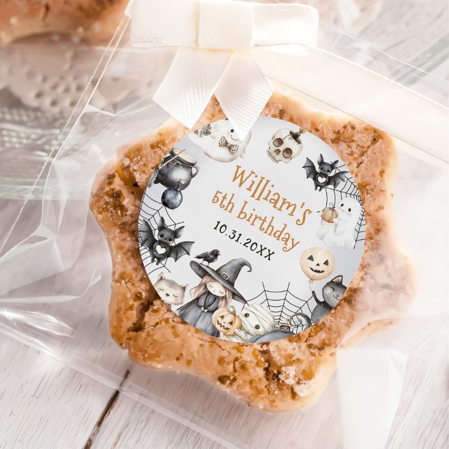 Sticker Rond Spooktacular Halloween mignon Fantôme fête d'anniv (Créateur téléchargé)