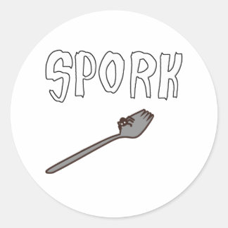 Sticker Rond Spork Métal Avec Huit Jambes Créature