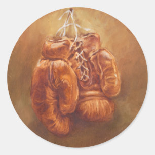 Sticker Rond Sport rustique Gant de boxe