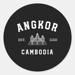 Sticker Rond Sportif cambodgien Khmer Angkor Vat