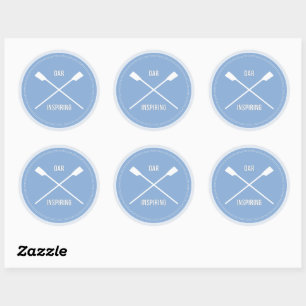 Sticker Rond Sports de bleu de calembour d'aviron d'amusement