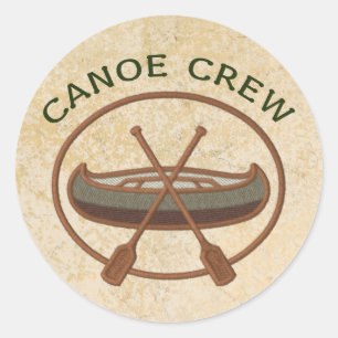 Sticker Rond Sports de canoë-kayak d'équipage de canoë