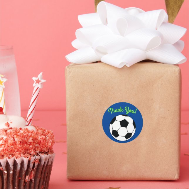 Sticker Rond Sports de football Anniversaire Merci de fête (Fête)