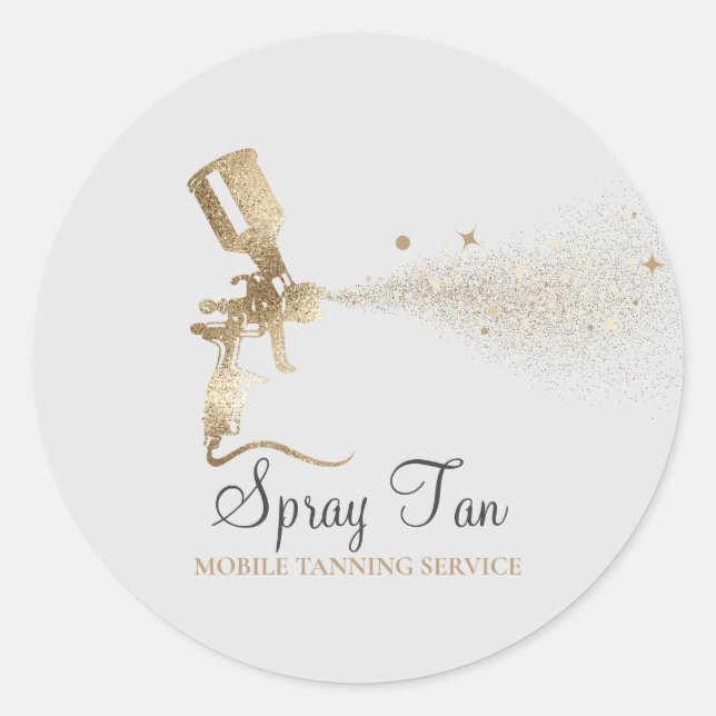 Sticker Rond Spray Tan Mobile Tanning Air Brush Gold Maquillage (Devant)