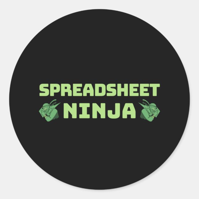 Sticker Rond Spreadsheet ninja classique collant rond (Devant)