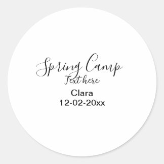 Sticker Rond Spring holiday camping custom add name date