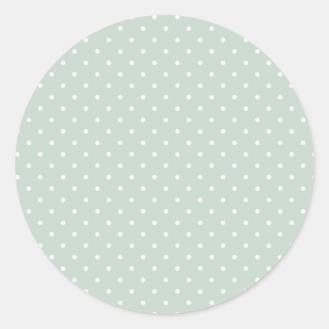 Sticker Rond Spring Polka Dots Classic | Sage Muted (Devant)