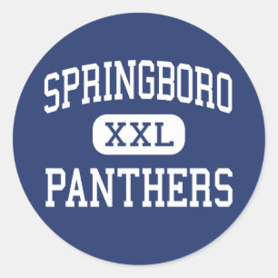Sticker Rond Springboro - panthères - haut - Springboro Ohio