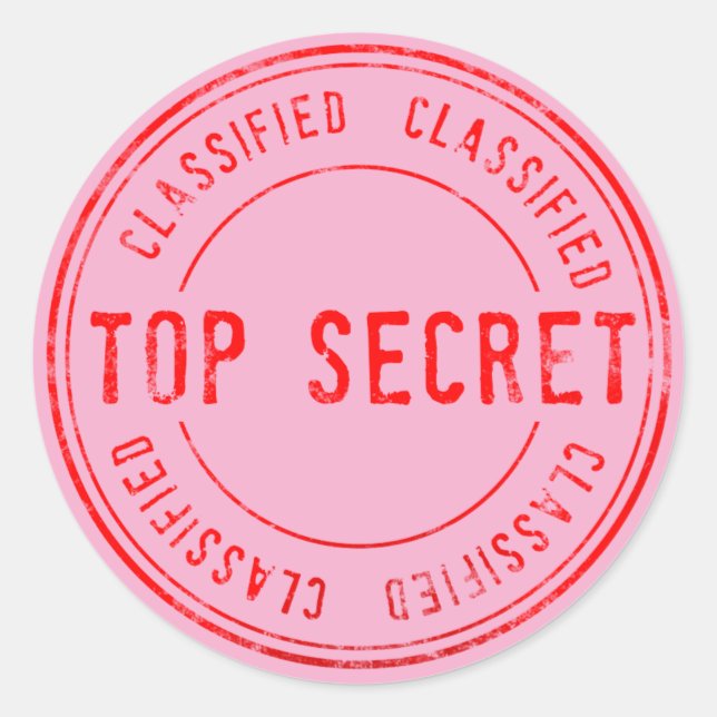 Sticker Rond Spy Birthday Agent secret Top Secret Confidentiel (Devant)