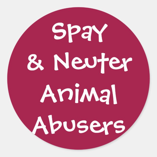 Sticker Rond Spy & Neuter Abuseurs d'animaux (Devant)