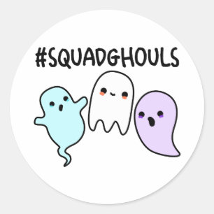 Sticker Rond Squad Ghouls Drôle Jeu d'Halloween
