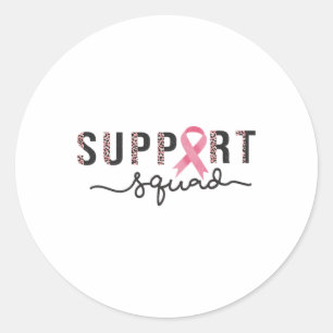 Sticker Rond Squad Sensibilisation au cancer du sein Leopard ro