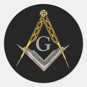 Sticker Rond Square and Compass with All Seeing Eye