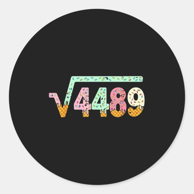 Sticker Rond Square Root 4489 Slang Math Teacher Six Seven 6 7  (Devant)