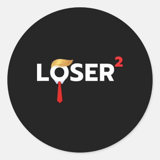 Sticker Rond Squared Funny Anti-Trump 2024 Non Pas De Nouveau T (Devant)