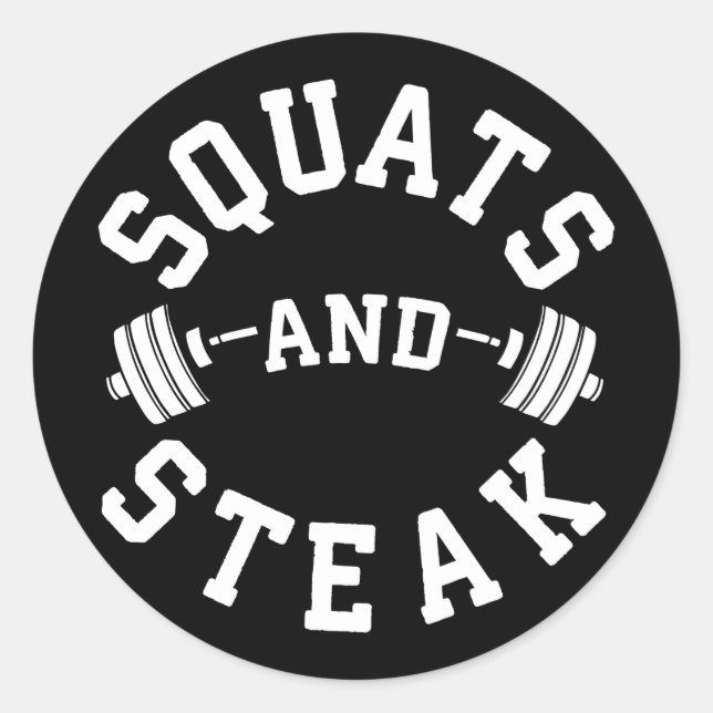 Sticker Rond Squats et Steak, Jour de la Jambe - Entraînement a (Devant)