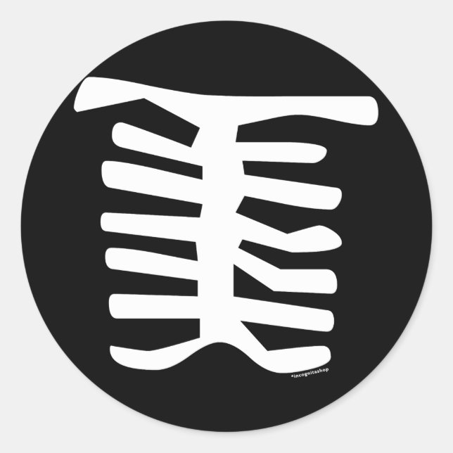 Sticker Rond Squelette (Devant)