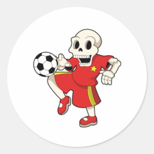 Sticker Rond Squelette à Soccer Sports