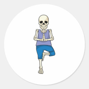 Sticker Rond Squelette au Yoga Stretch