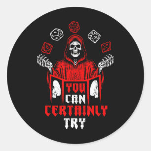 Sticker Rond Squelette de jeu Rpg que vous pouvez certainement 