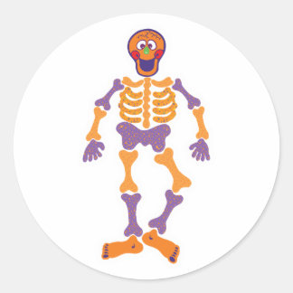Sticker Rond squelette joyeux
