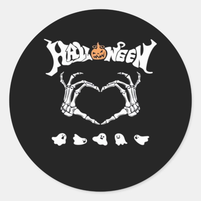 Sticker Rond Squelette main avec, Halloween Design (Devant)