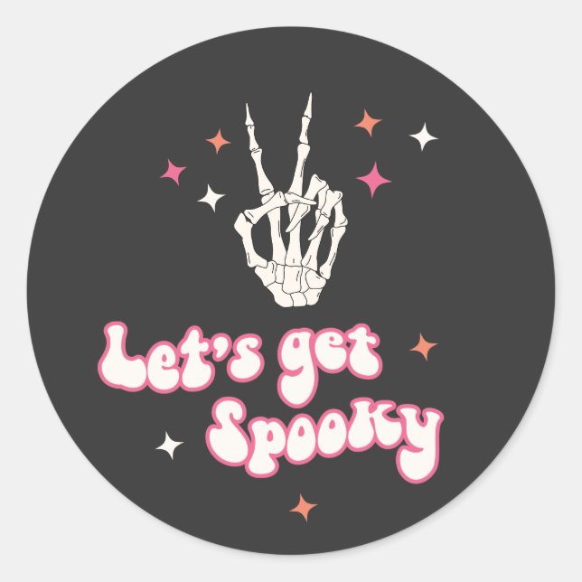 Sticker Rond Squelette Super d'Halloween (Devant)