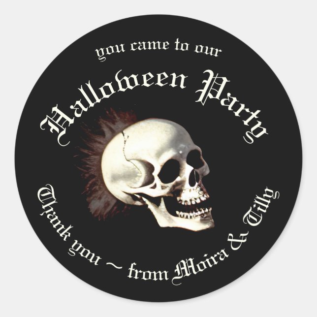 Sticker Rond Squelettes dansants de la peste noire Halloween (Devant)