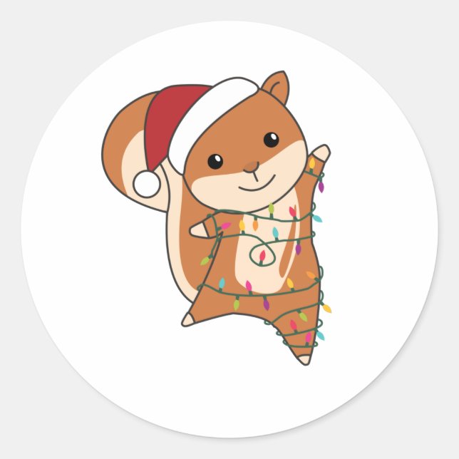 Sticker Rond Squirl Winter Animals (Devant)