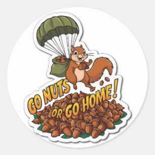 Sticker Rond Squirrel's Nutty Adventure - Acorn Skydiving