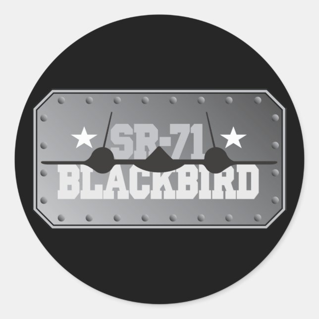Sticker Rond SR-71 Blackbird (Devant)
