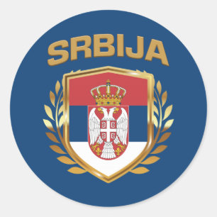 Sticker Rond Srbija Bouclier indicateur Serbie