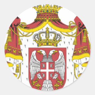 Sticker Rond Srbija Grb/manteau des bras serbe