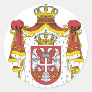 Sticker Rond Srbija Grb - Veliki / Armoiries serbes - Gros