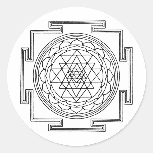 Sticker Rond Sri Yantra Mandala (Devant)