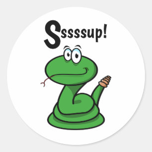 Sticker Rond Sssssup ! Serpent