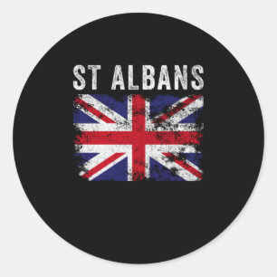 Sticker Rond St Albans UK Drapeau Angleterre Souvenir