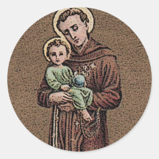 Sticker Rond St Anthony Priez Pour Nous