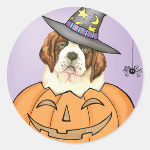 Sticker Rond St. Bernard Halloween