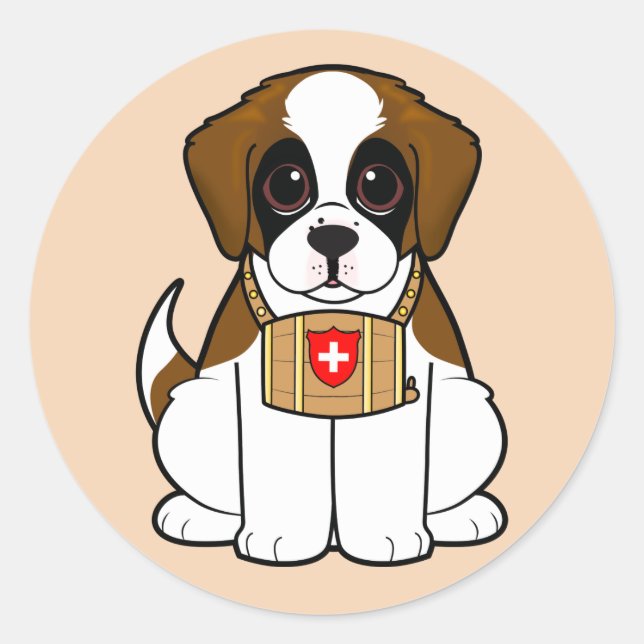 Sticker Rond St. Bernard Puppy (Devant)