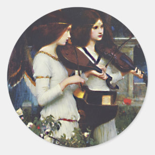 Sticker Rond St Cecilia - John William Waterhouse