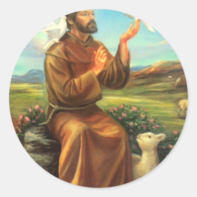 Sticker Rond St. Francis Tee pleine couleur, Cravate, Mug, Coqu (Devant)