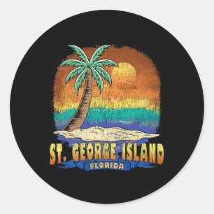 Sticker Rond St. George Island Floride Souve Vintage en détress