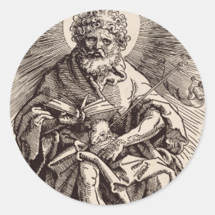 Sticker Rond St. Jean Baptiste tenant l'Agneau 