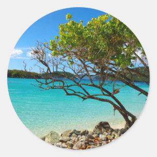 Sticker rond St. John USVI de Cinnamon Bay