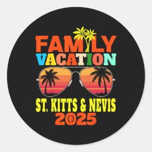 Sticker Rond St. Kitts Et Nevis Vacances Famille Vacances 2025