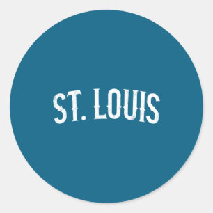 Sticker Rond St louis missouri texte en détresse blanc vintage
