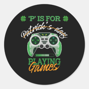 Sticker Rond St Patrick Day Irish Kids Gamer P Est Pour Jouer V