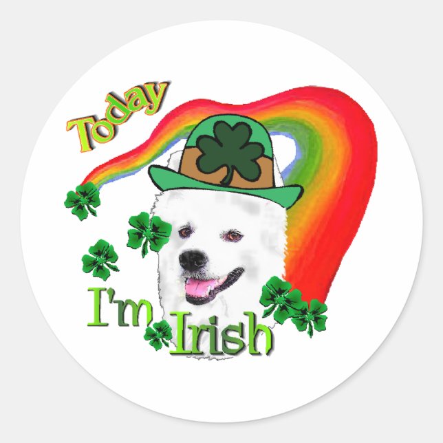Sticker Rond St patrick Eskimo Chien américain (Devant)